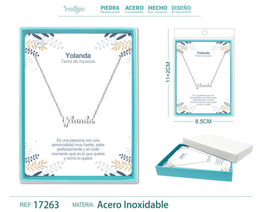 79 Collar Nombre- Victoria -Acero Plateado
