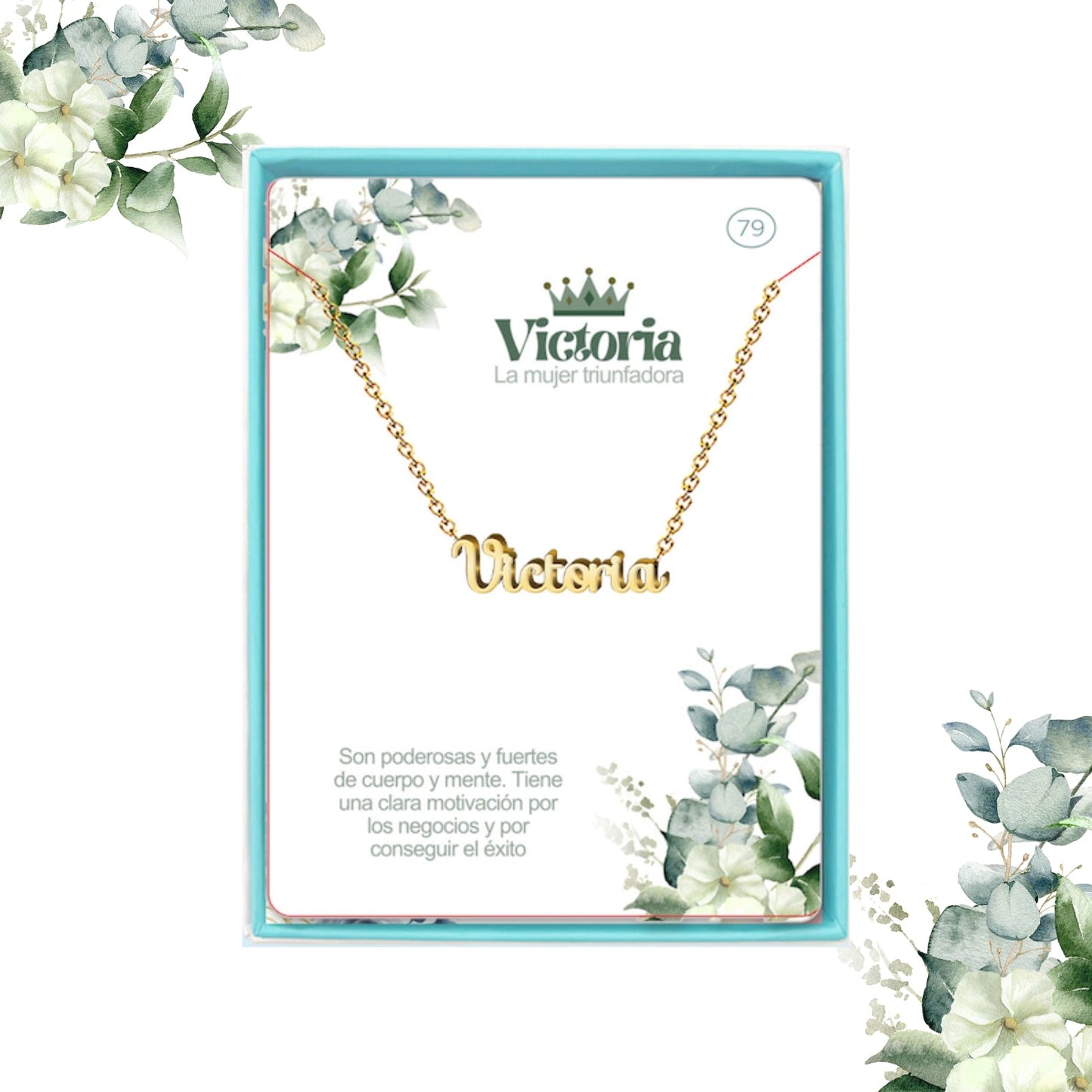 Collar Nombre  Victoria Acero color Dorado