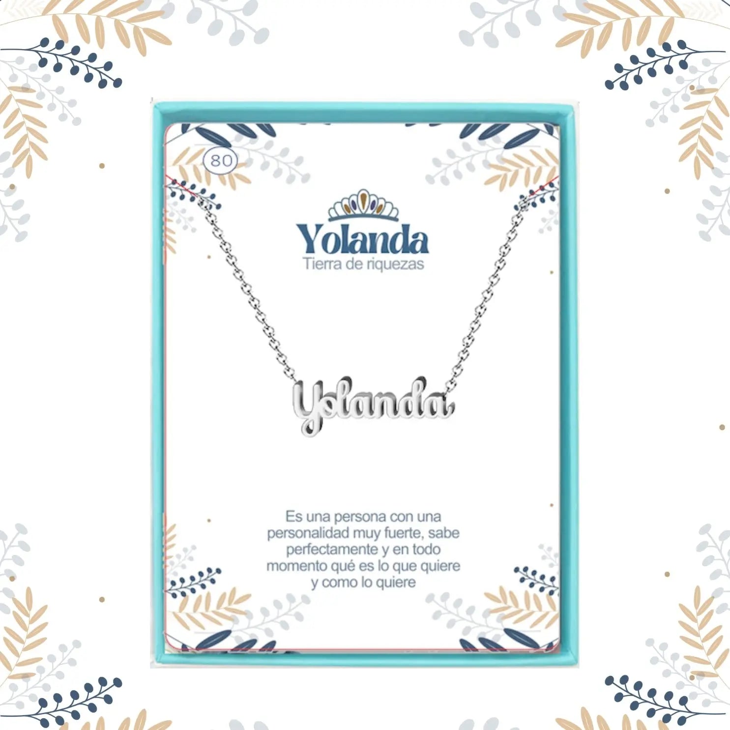 Collar con Nombre Yolanda - Acero Inoxidable Plateado - cotigo