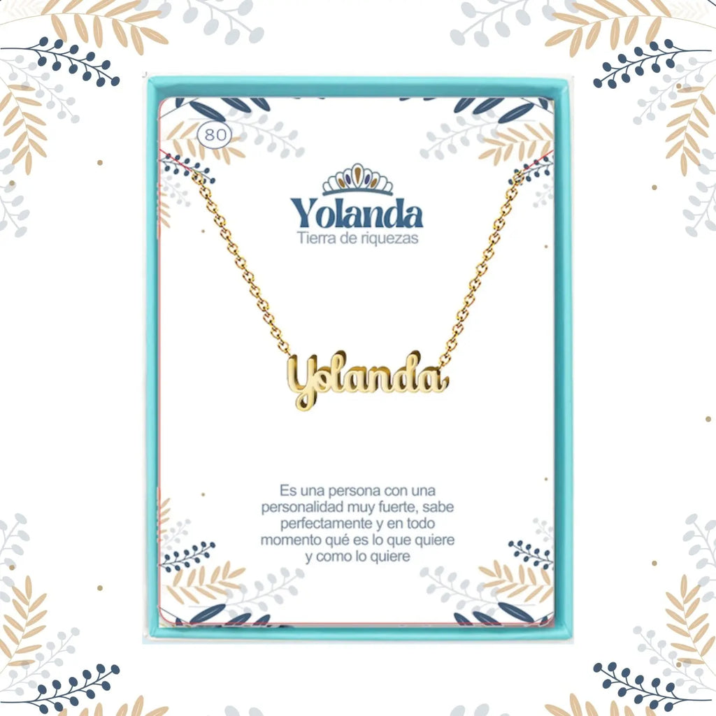 Collar con Nombre Yolanda - Acero Inoxidable Dorado - cotigo
