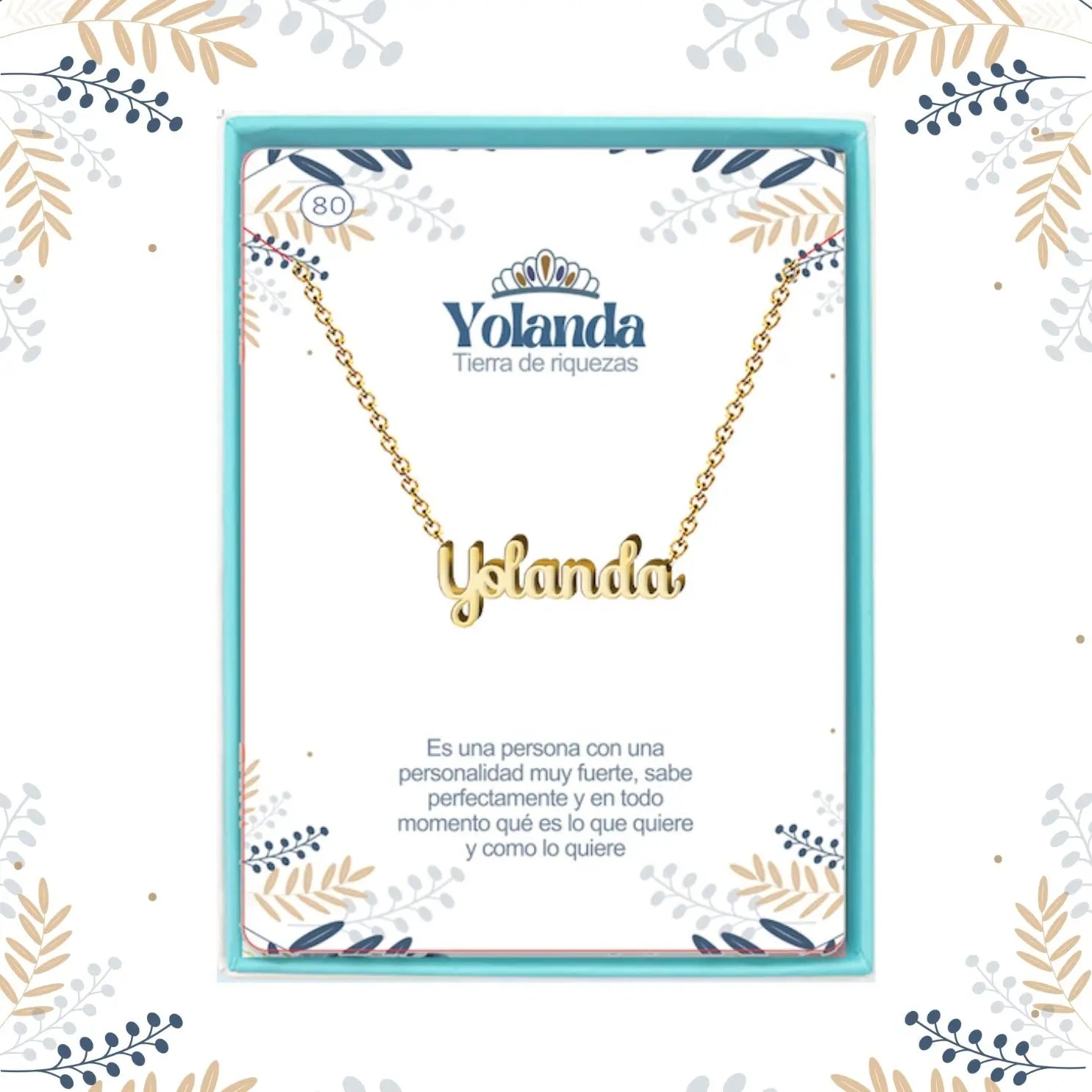 Collar con Nombre Yolanda - Acero Inoxidable Dorado - cotigo