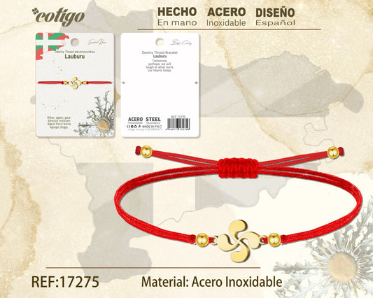 Pulsera Hilo encerado -LAUBURU-Dorado