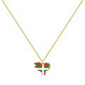 Collar mapa Euskal Herria dorado con bandera Ikurriña, colgante de acero inoxidable con tarjeta de homenaje