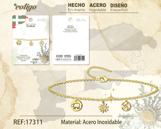 Pulsera EUSKAL-Acero color Dorado