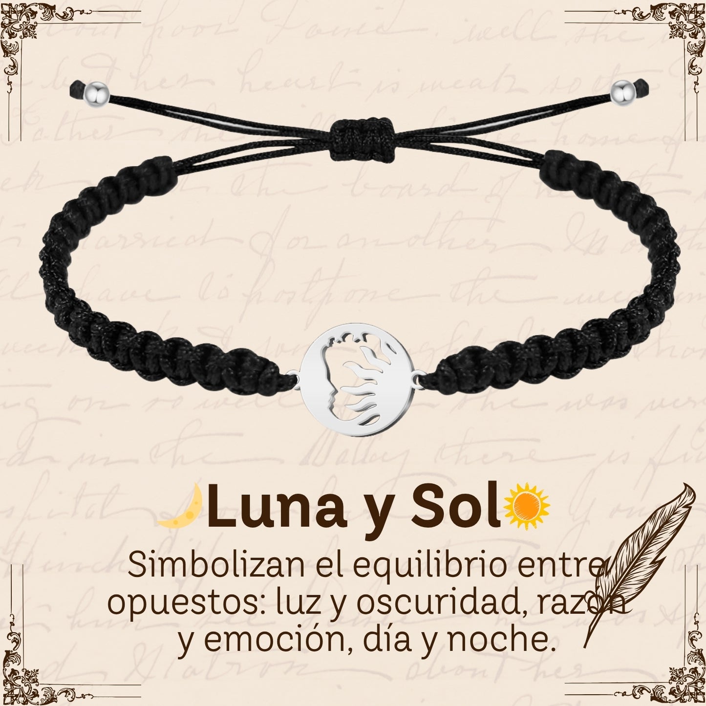 Pulsera Hilo Destino Hecho a Mano 🧵 con Amuleto de Suerte y Protección 🍀 en Acero Inoxidable 💎
