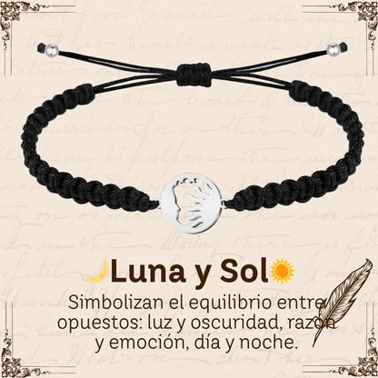 Pulsera Hilo Destino Hecho a Mano 🧵 con Amuleto de Suerte y Protección 🍀 en Acero Inoxidable 💎