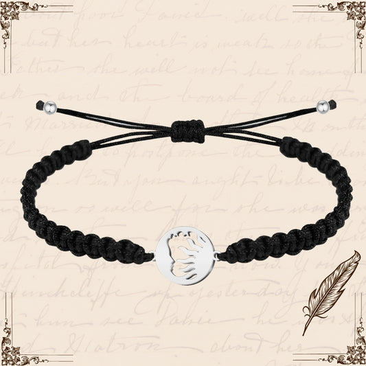 Pulsera Hilo Destino con Sol y Luna Acero Plateado