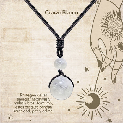 Colgante de piedra natural 14 mm 🌈 ¡Hecho a mano y con significado único! 🔮 Cuerda ajustable 40–70 cm