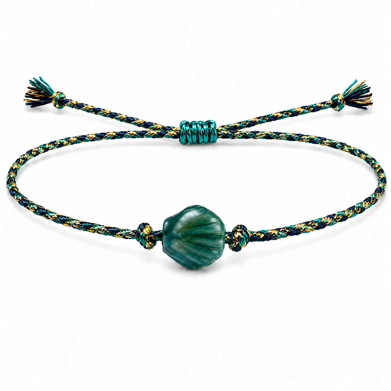 Pulsera de Cordón Trenzado con Concha