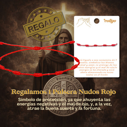 Pulseira Fio Encerado Vermelho-SanBenito Dourado