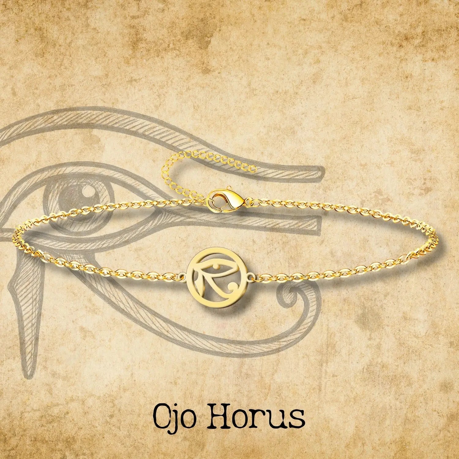 Pulsera Ojo de Horus Acero Color Dorado