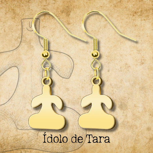 Pendiente Con Idolo de Tarra Acero Dorado