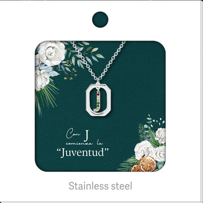 Collar Letra Inicial Acero Inoxidable con Tarjeta diseñado y Caja de Regalo, Regalo para Cumpleaños, Navidad, Día de Madera, San Valentín