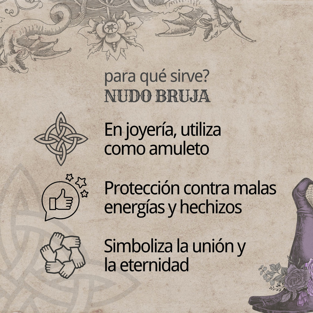 Pendientes Tetragrammaton y Nudo de Bruja Acero Inoxidable Dorado - cotigo