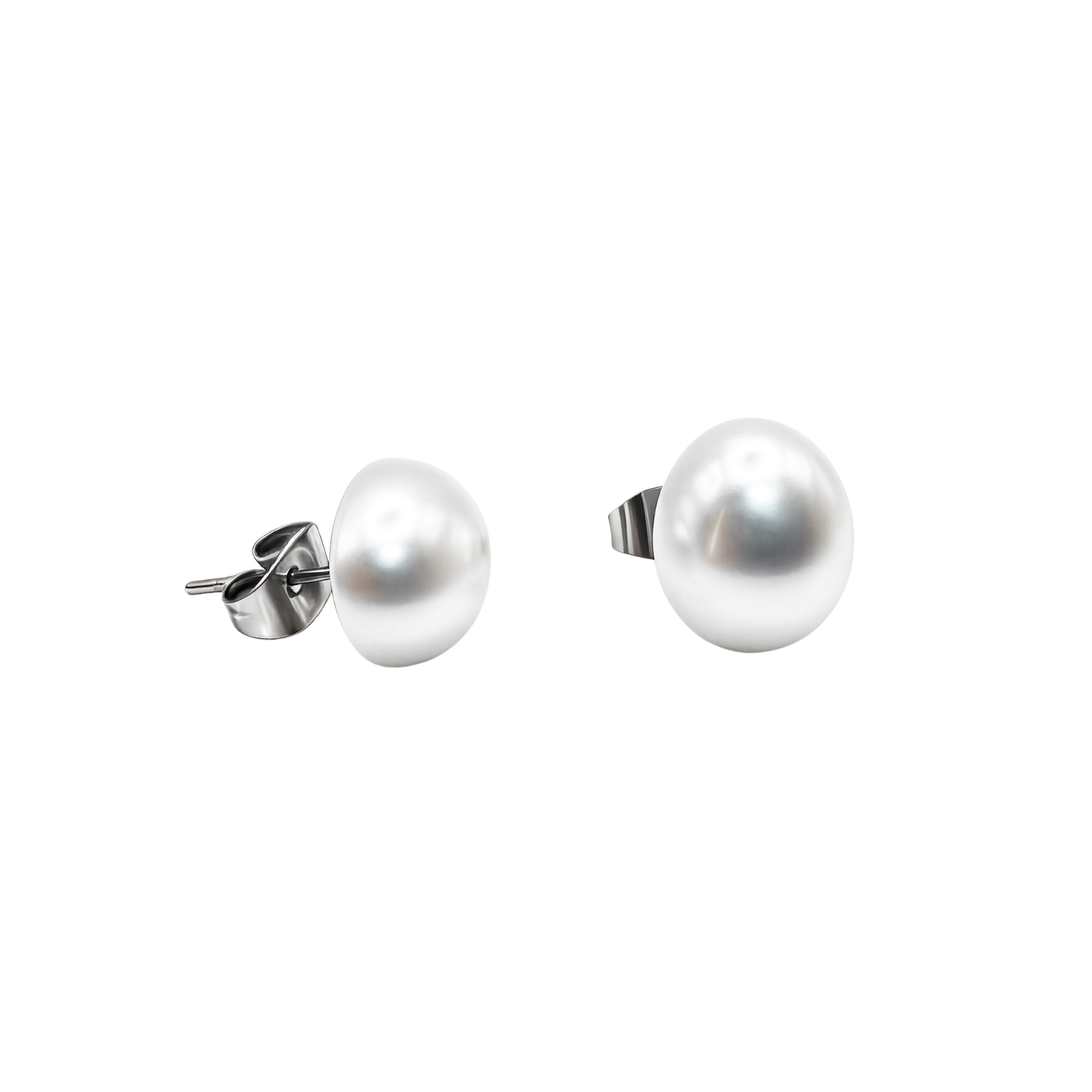 Pendientes de Perlas en Forma de Semicírculo Largo