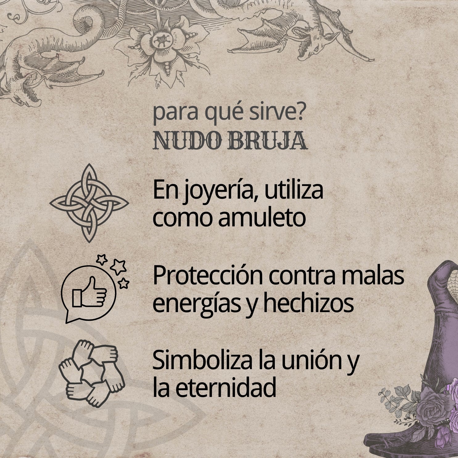 Pendientes Nudo de Bruja Acero Inoxidable plateado - cotigo