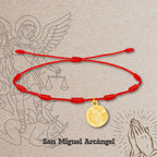 Pulsera 7 Nudos con San Miguel Dorado