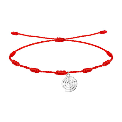 Pulsera 7 Nudos con  Pintadera Canarias Acero Plateado