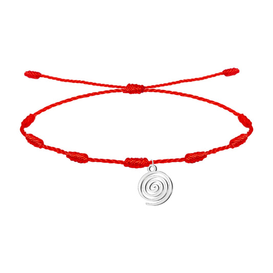 Pulsera 7 Nudos con  Pintadera Canarias Acero Plateado