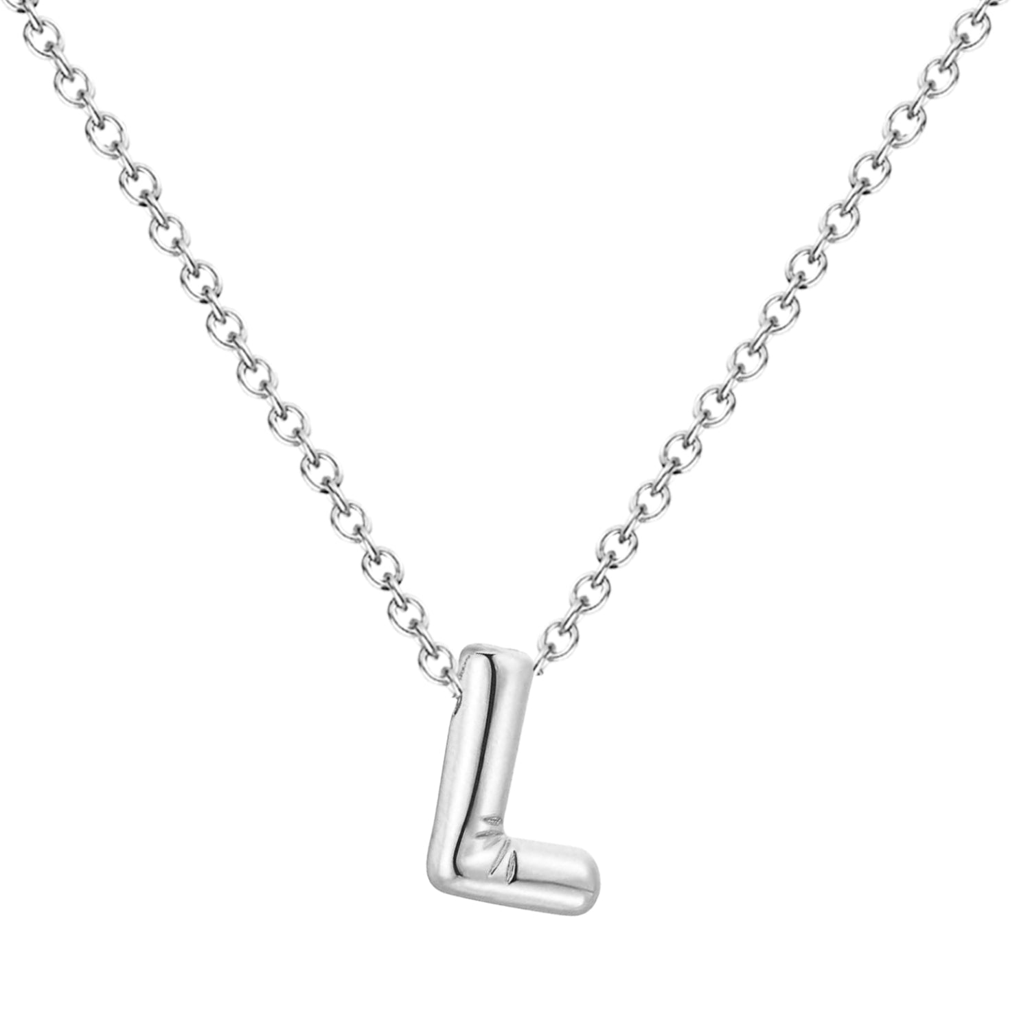 Collar Letra Inicial Estilo Globo Bañado de Oro 14k