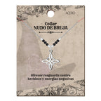 Collar Nudo de Bruja Acero con Piedra Volcánica detalle