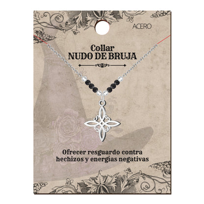 Colgante Nudo bruja Acero Inoxidable color Plateado
