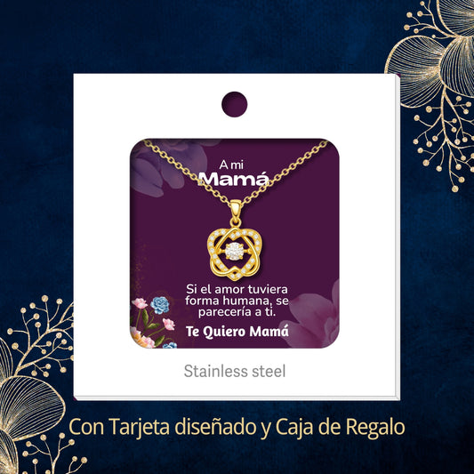 Collar Acero para Mujer con Tarjeta Diseñado , Colgante Con Circonita para Mamá,  Amor, Esposa, Amiga, Hija, Abuela. Regalo para Cumpleaños, Día de Madre, San Valentín, Navidad.
