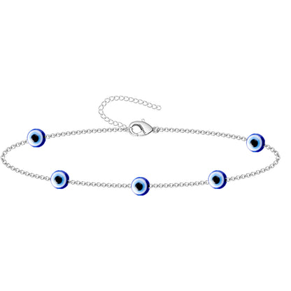 Pulsera Ojo Turco Acero Inoxidable | Amuleto contra la envidia y energías negativas + Regalo Pulsera 7 Nudos