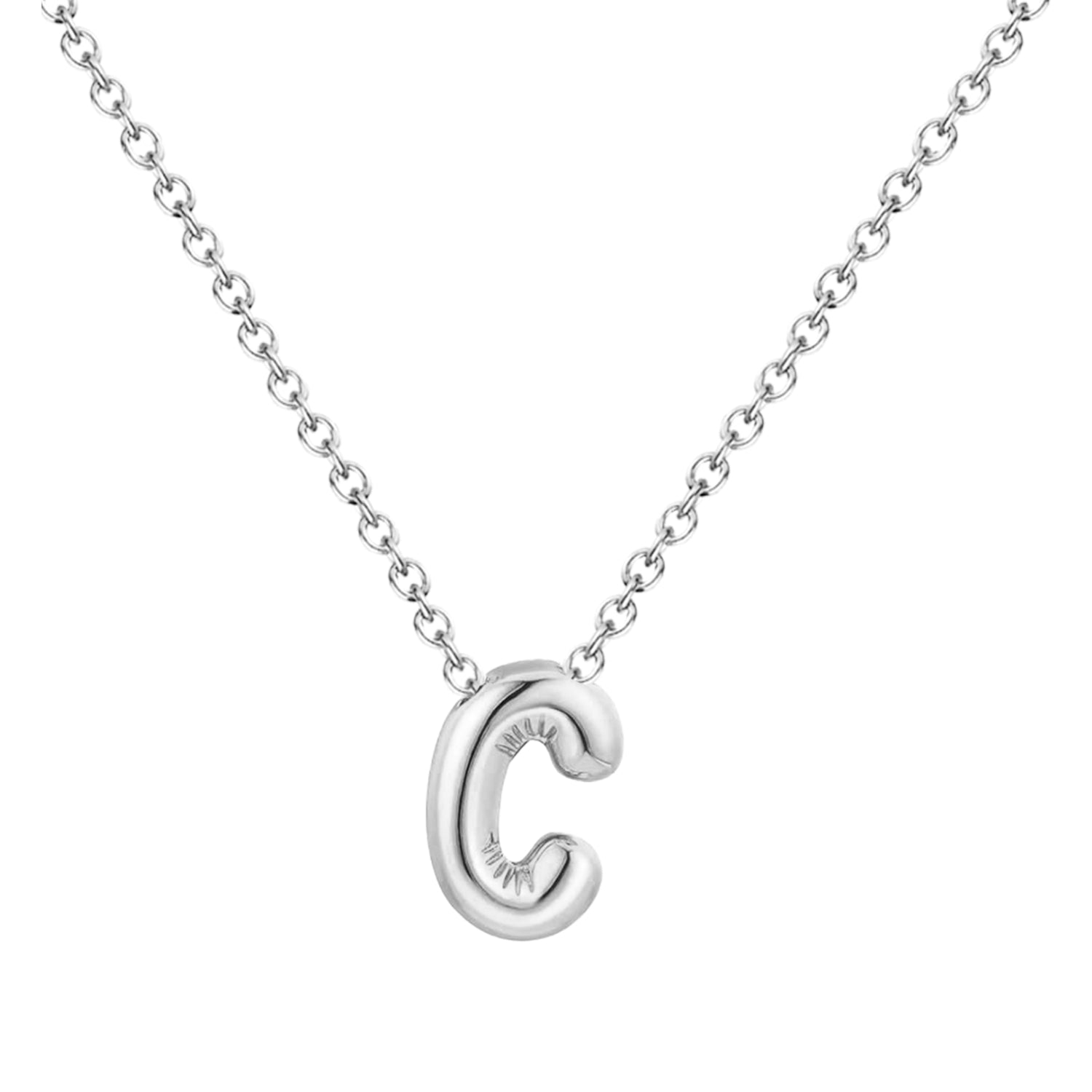 Collar Letra Inicial Estilo Globo Bañado de Oro 14k