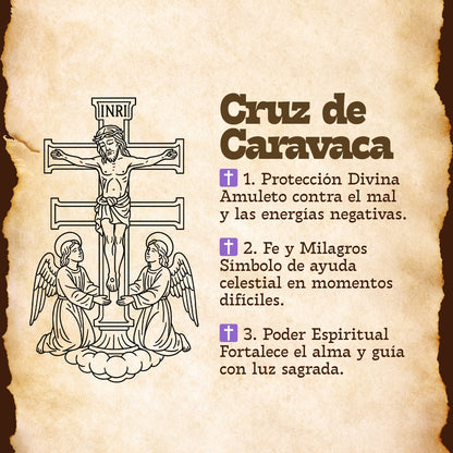 Pulsera 7 nudos con Cruz Caravaca Acero Color Dorado