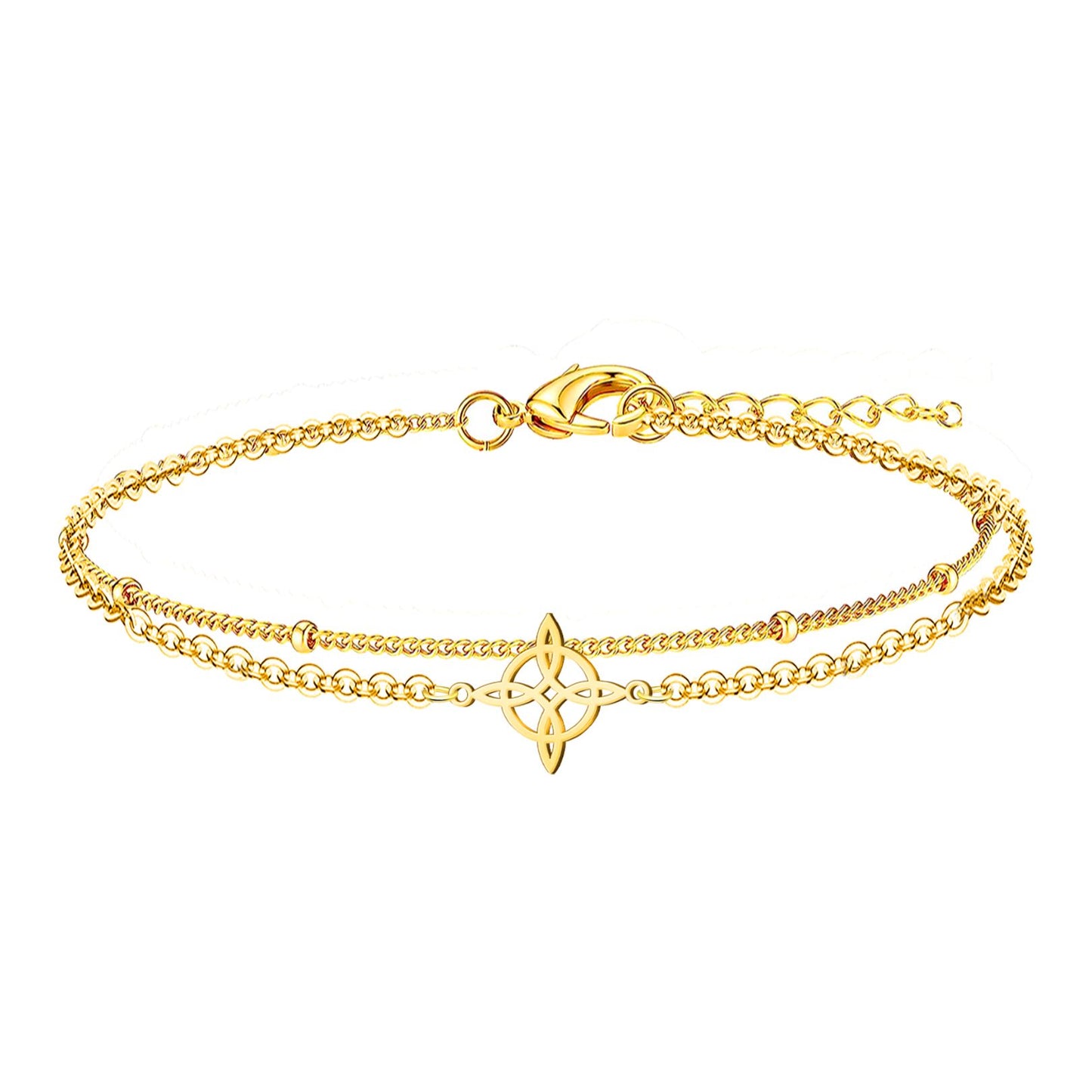 Pulsera Nudo bruja Acero Inoxidable Color Dorado