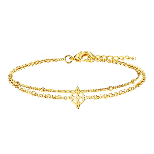 Pulsera Nudo bruja Acero Inoxidable Color Dorado