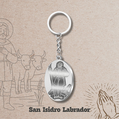 Llavero san isidro labrador Acero Inoxidable