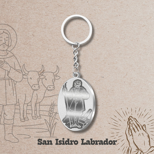 Llavero san isidro labrador Acero Inoxidable