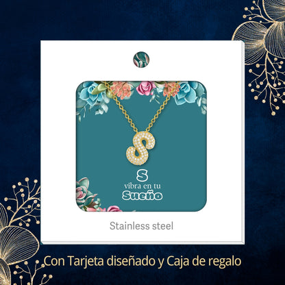 Colgante Letra inicial S con Piedra Circonita