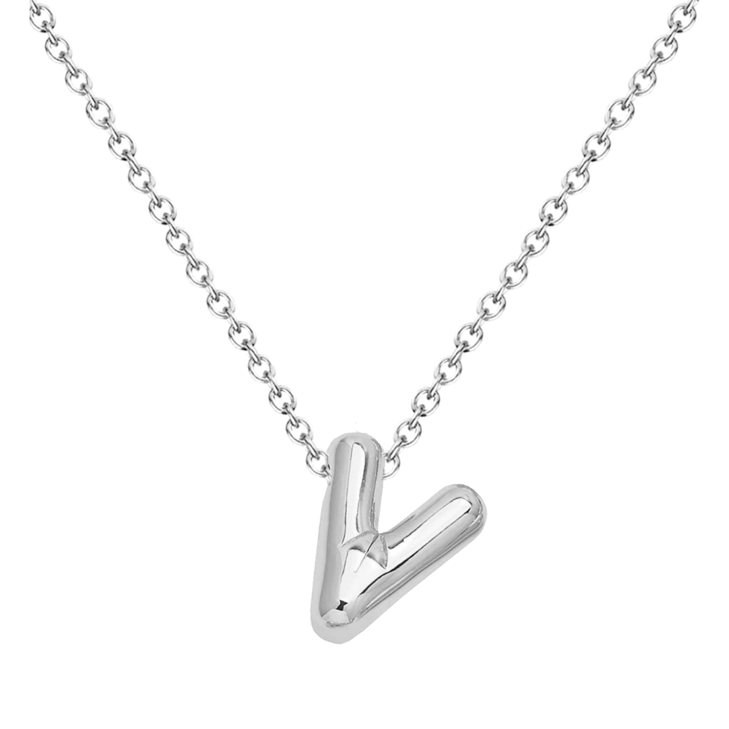 Collar Letra Inicial Estilo Globo Bañado de Oro 14k