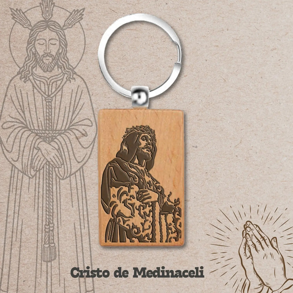 Llavero de Madera con CRISTO DE MEDINACELI - cotigo
