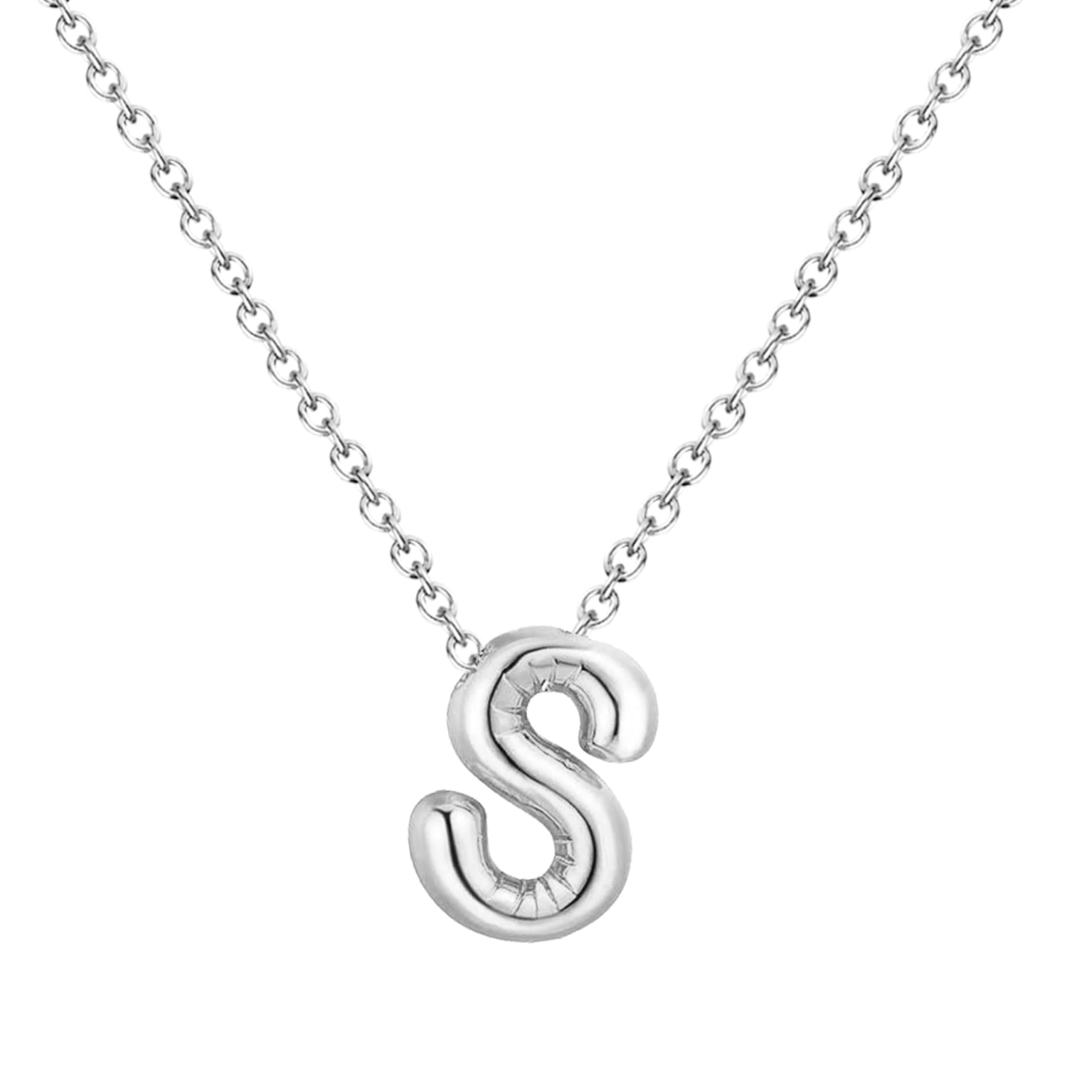 Collar Letra Inicial Estilo Globo Bañado de Oro 14k