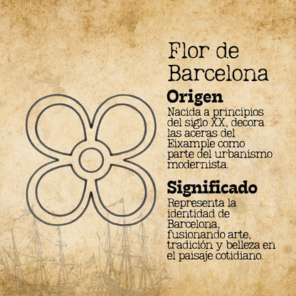 Colgante Flor de Barcelona con cordon y Acero