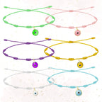 ✨6 Pulseras 7 Nudos con Ojo de Turco 🧿 Hecha a Mano 🌈 Varios Colores con Significado Especial 💫 Incluye Tarjeta Diseñada 🎁 Amuleto de Protección y Suerte 🍀 - cotigo