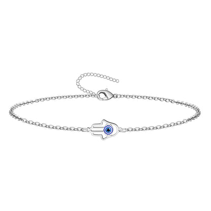 Pulsera Ojo Turco Acero Inoxidable | Amuleto contra la envidia y energías negativas + Regalo Pulsera 7 Nudos