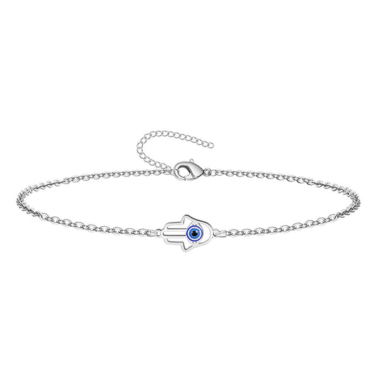 Pulsera Ojo Turco Acero Inoxidable | Amuleto contra la envidia y energías negativas + Regalo Pulsera 7 Nudos