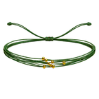 Pulsera Multihilo Encerado con Cuentas de Acero Inoxidable