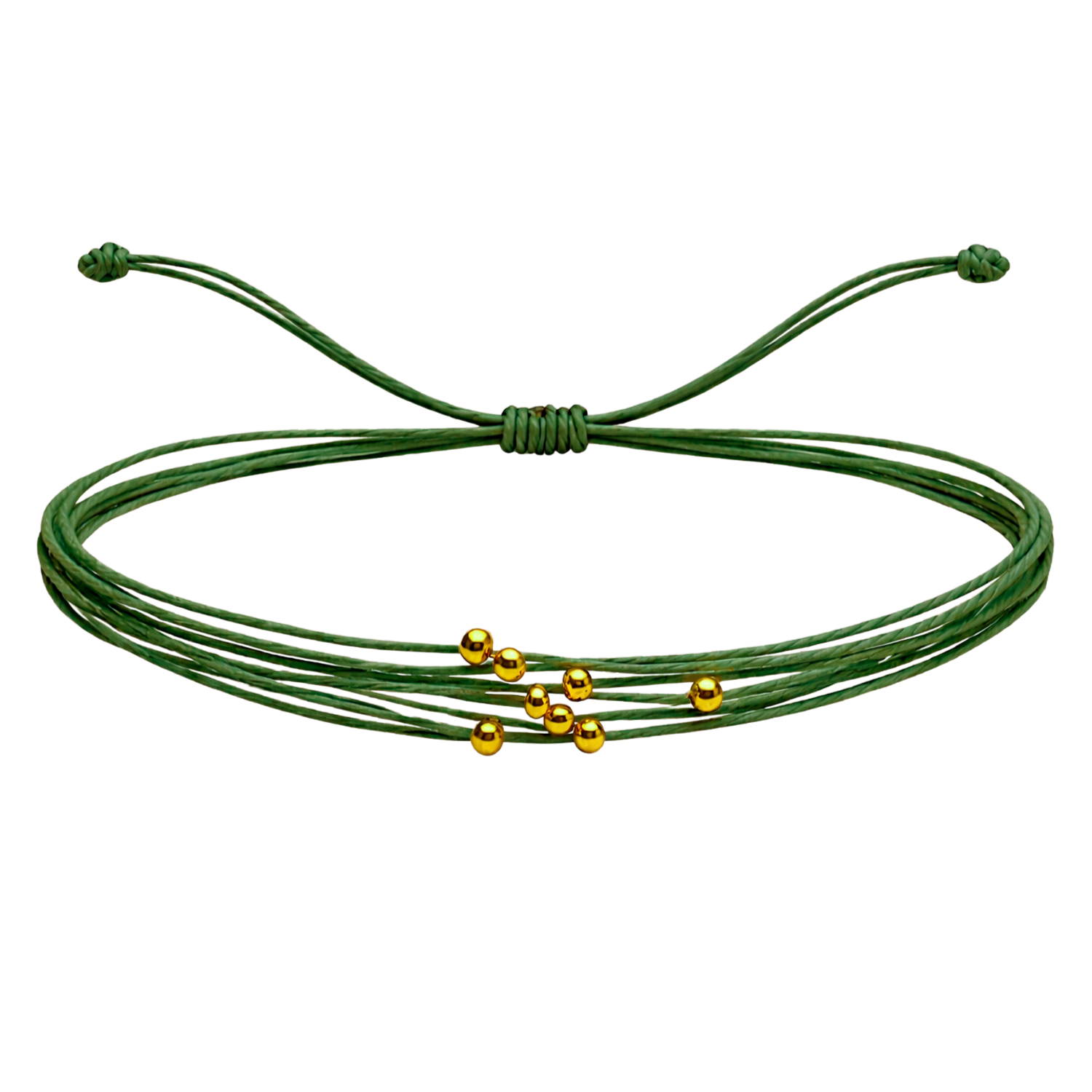 Pulsera Multihilo Encerado con Cuentas de Acero Inoxidable