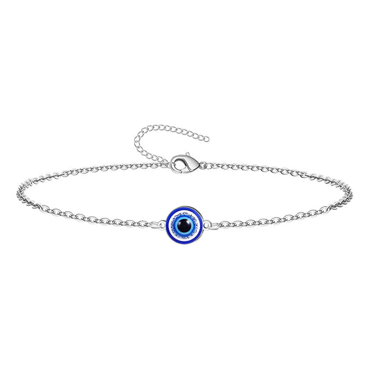 Pulsera Ojo Turco Acero Inoxidable | Amuleto contra la envidia y energías negativas + Regalo Pulsera 7 Nudos