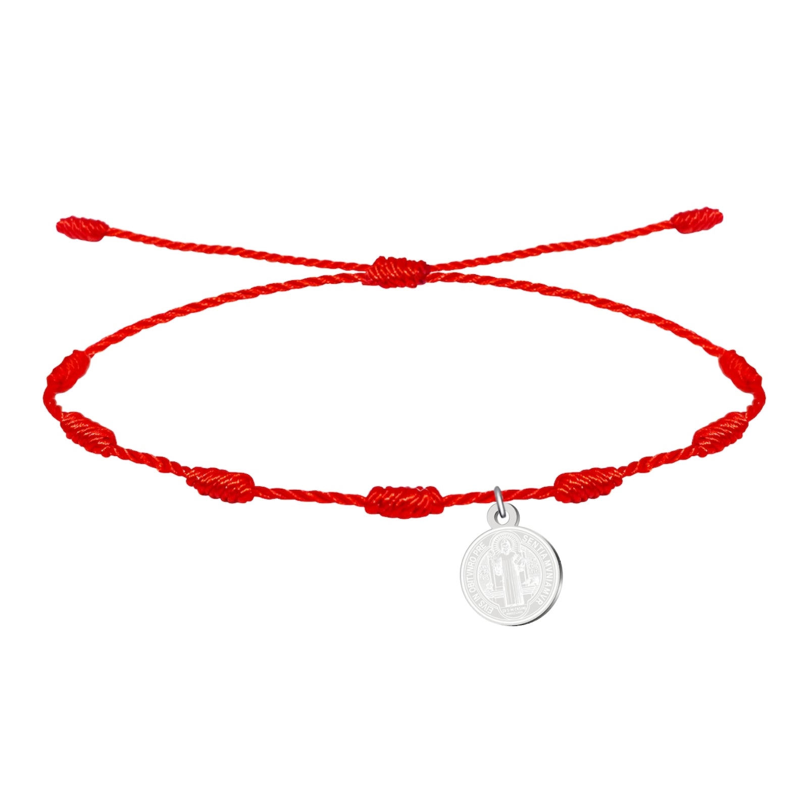 Pulsera 7 nudos con Medalla de San Benito Acero Inoxidable cotigo