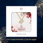 Collar Letra Inicial con Circonitas Y Baño de Oro 14K acabado