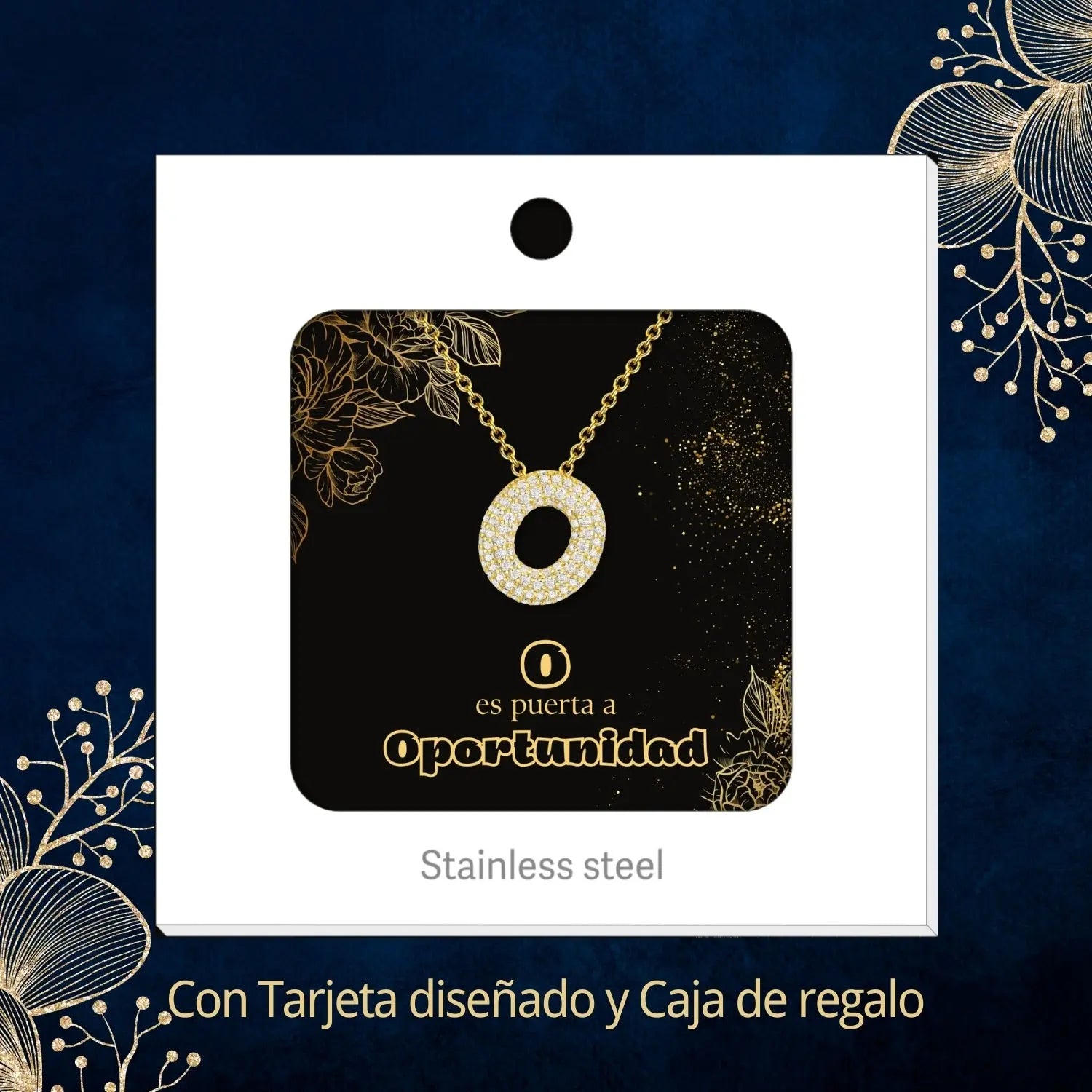 Colgante Letra inicial O con Piedra Circonita - cotigo