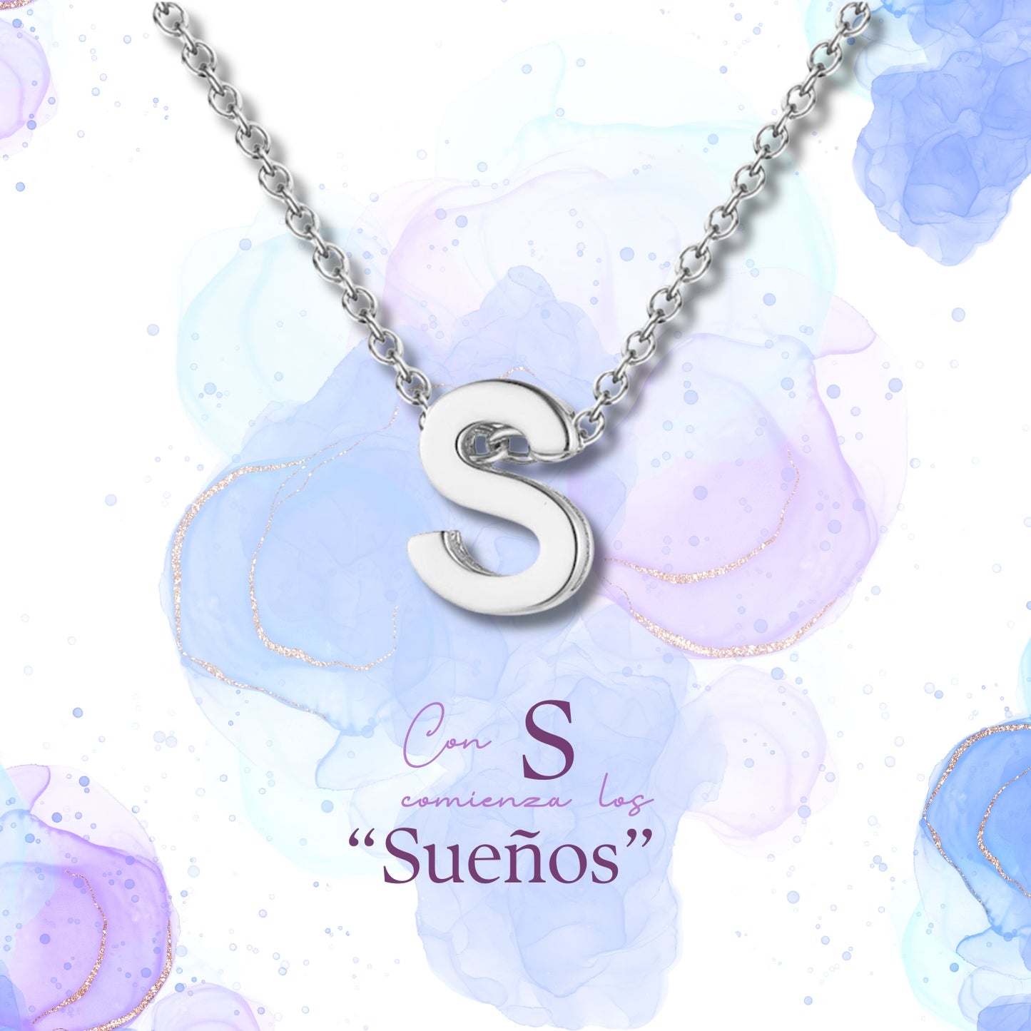 ✨Collar Letra Inicial en Acero Inoxidable para Mujer 💖 Con Tarjeta Diseñada y Significado del Nombre 📜 Incluye Caja de Regalo 🎁 ¡Y una Pulsera 7 Nudos de Regalo para la Suerte! 🍀