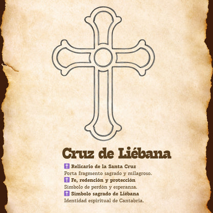 Colgante Cruz de Liébana Acero Plateado